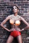 Ebonee Davis showing big ebony tits