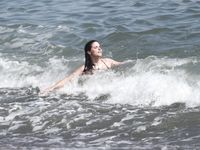 Sophia Bush in a wet swimsuit