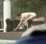 Kristen Stewart in a wet swimsuit