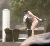 Kristen Stewart in a wet swimsuit