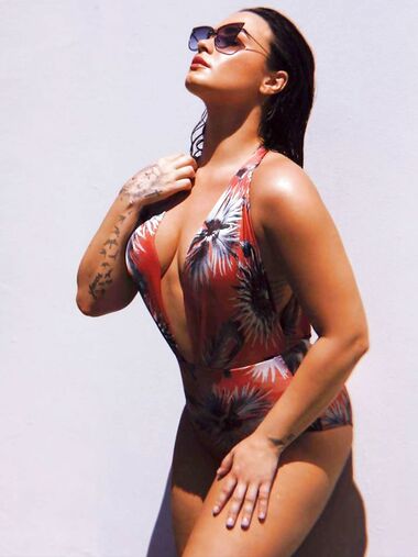 Demi Lovato showing off massive boobs