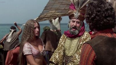 Jane Seymour nude, Taryn Power  - Sinbad and the Eye of the Tiger (1977)